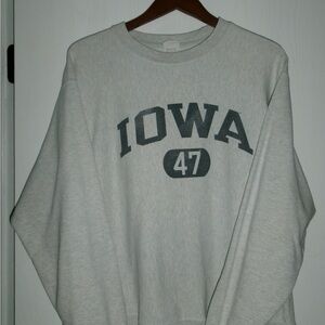 Champion Gray Iowa 47 Men's Crewneck Sweater